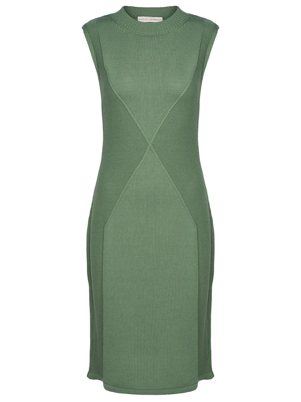 marcel-ostertag-damen-strickkleid-midi-kleid-gr-n-gr-36-baumwolle image 1