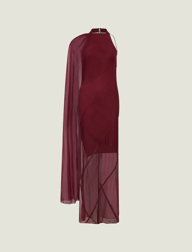 ioannes-shawl-dress-mesh-kleid-damen-maxi-neckholder image 1