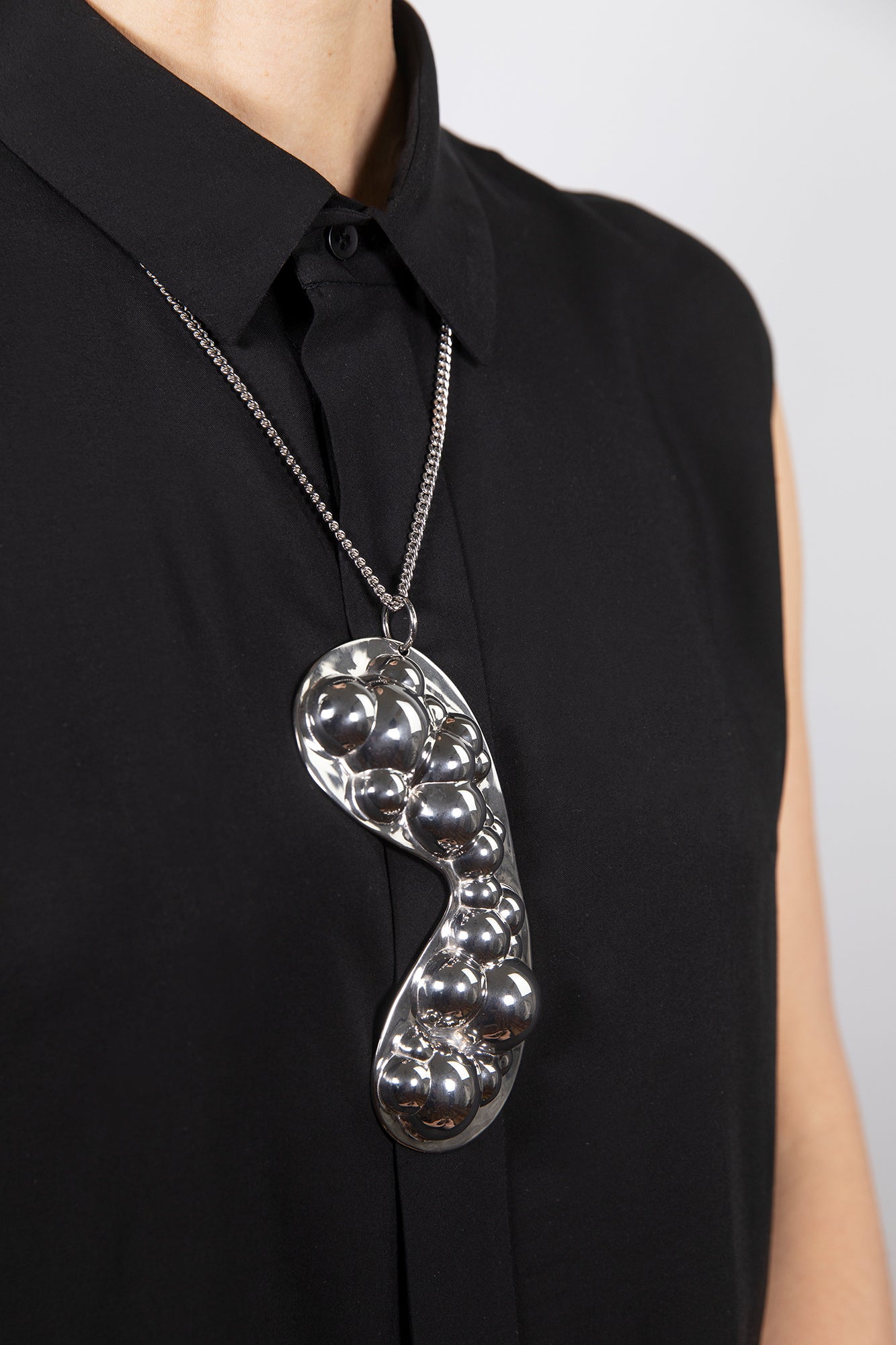 esther-perbandt-sleepmask-bubble-halskette-silber-60-cm image 2