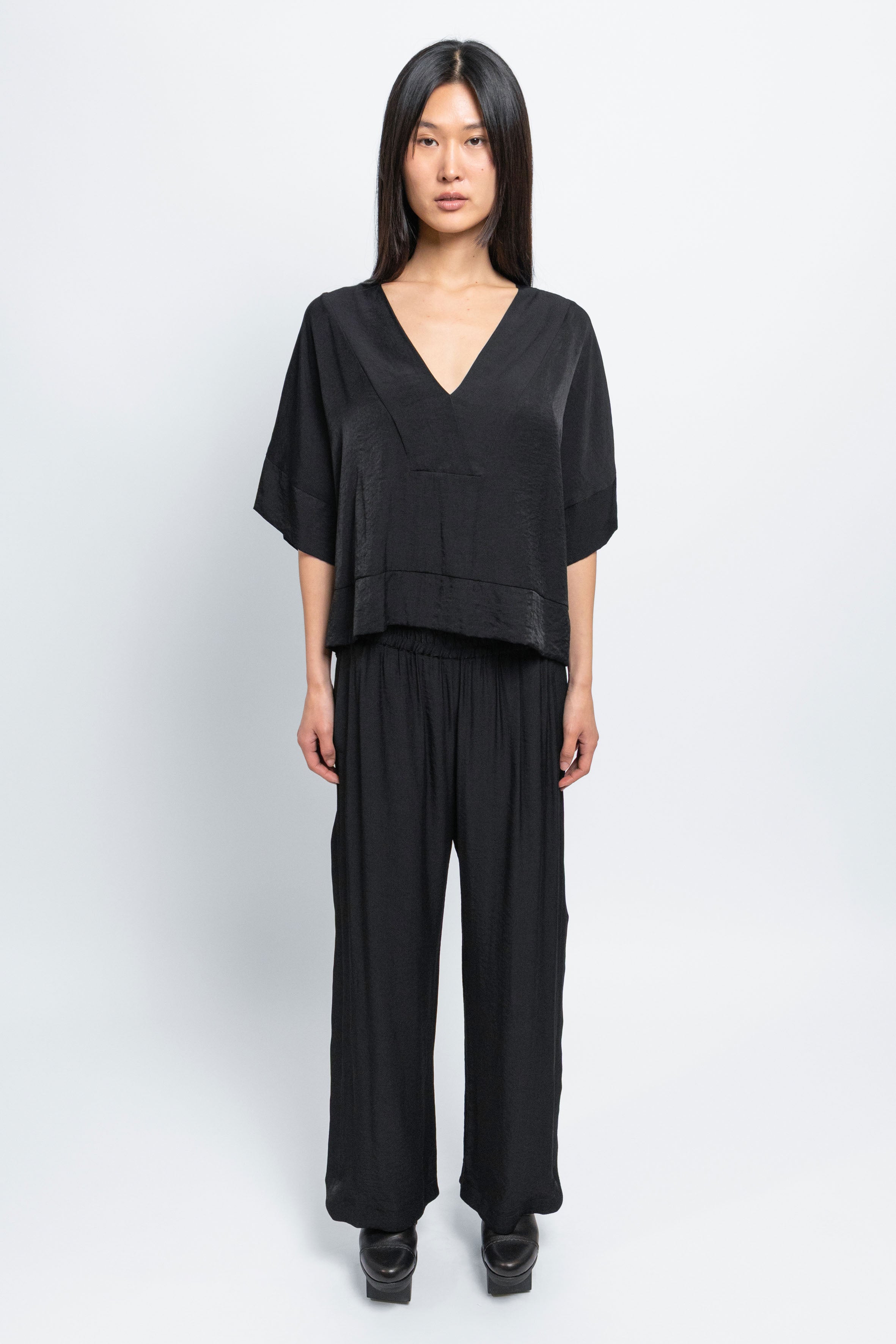 esther-perbandt-atelier-long-hose-damen-schwarz-weit-viskose image 1