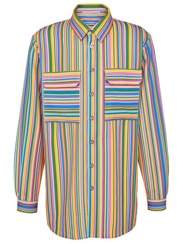marcel-ostertag-eden-hemd-kleid-streifen-multicolor image 1
