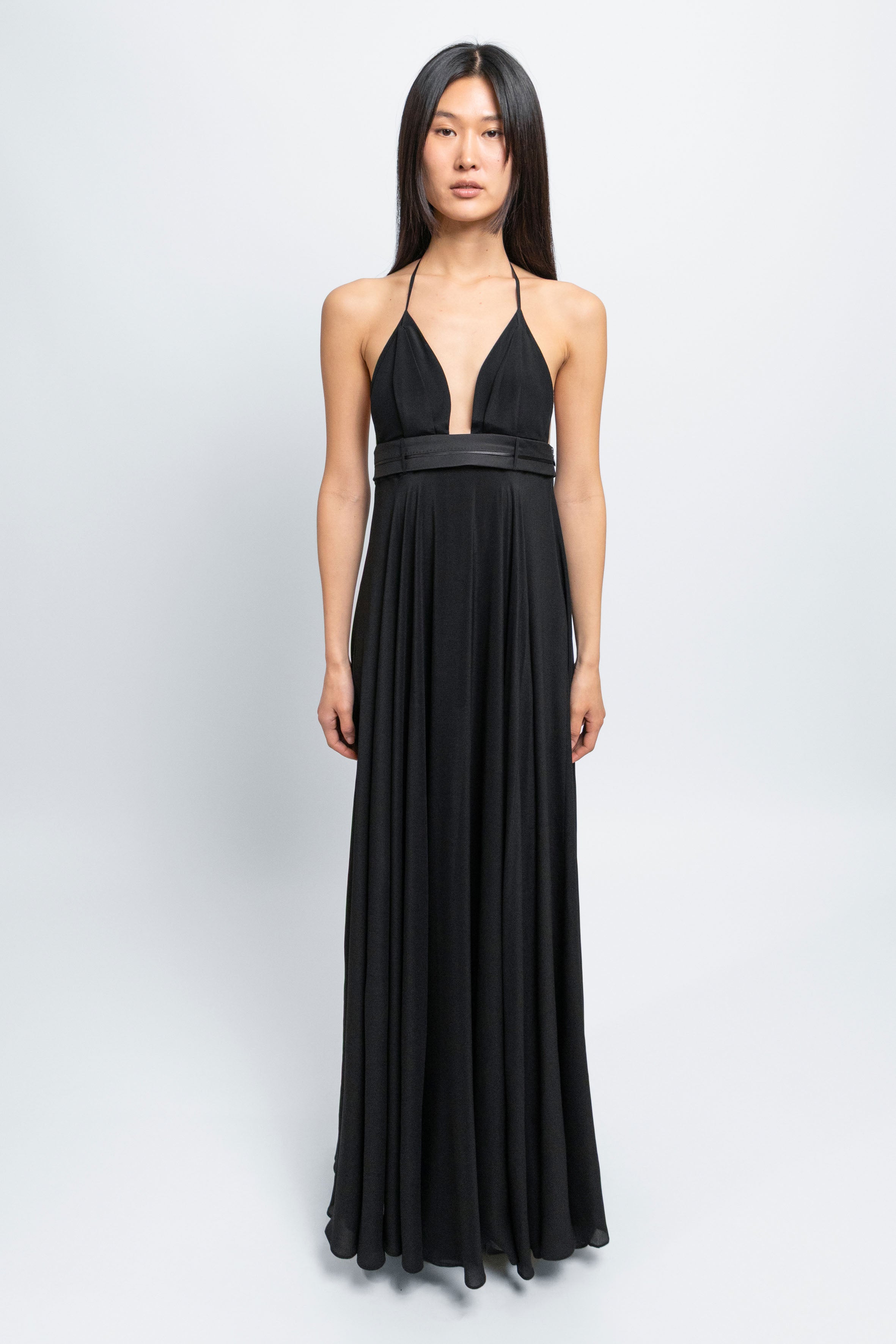 esther-perbandt-rooftop-waistband-kleid-damen-schwarz-seide image 1