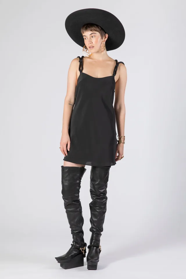 esther-perbandt-rope-kleid-damen-schwarz-seide-kurz image 1