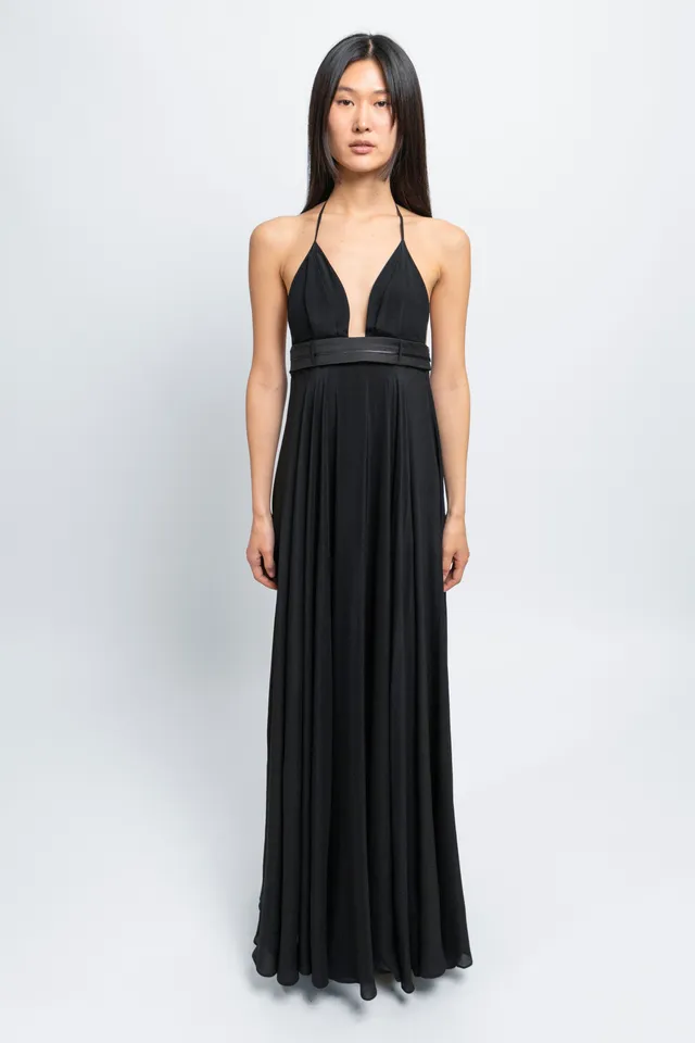 esther-perbandt-rooftop-waistband-kleid-damen-schwarz-seide image 1