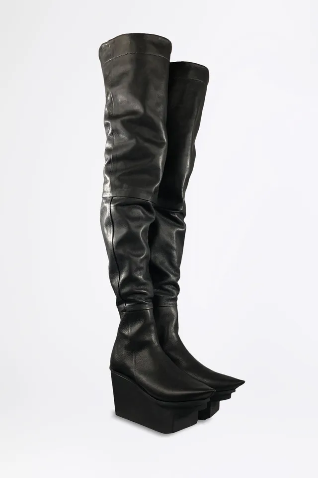 esther-perbandt-adore-overknee-stiefel-schwarz-gr-38-leder-plateau image 1