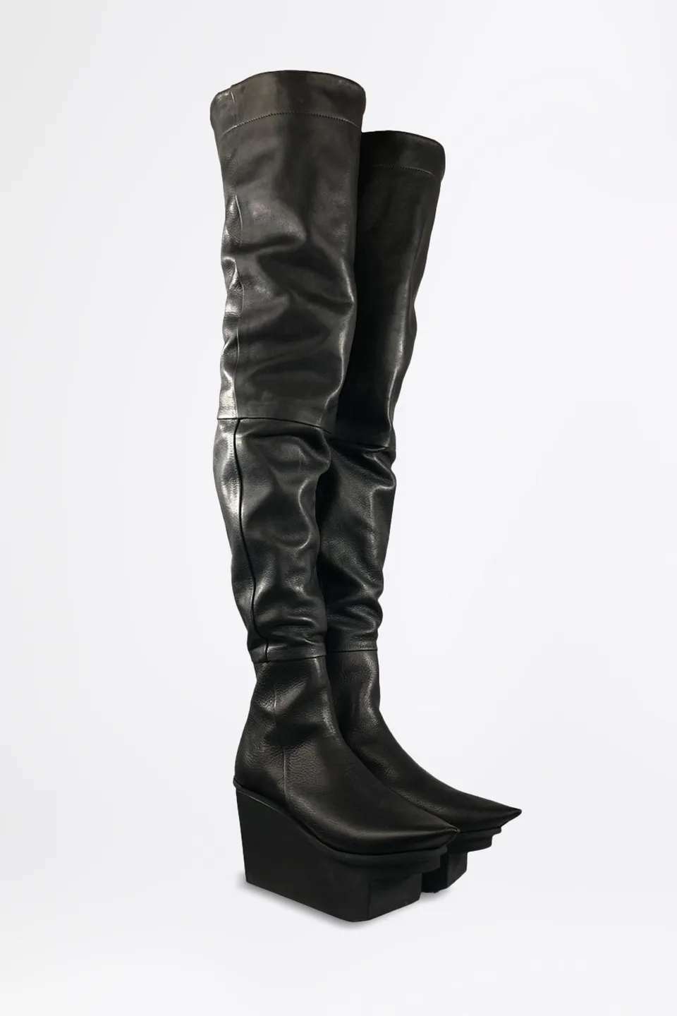 esther-perbandt-adore-overknee-stiefel-schwarz-gr-38-leder-plateau image 1