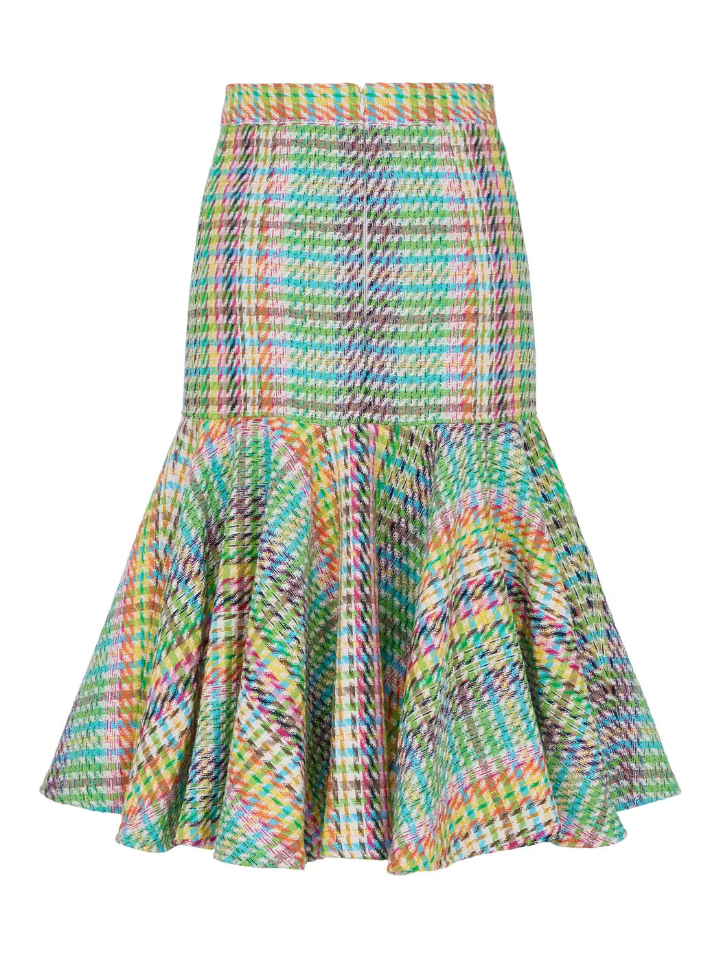 marcel-ostertag-damen-rock-tweed-multi-blau-midi-volant image 2