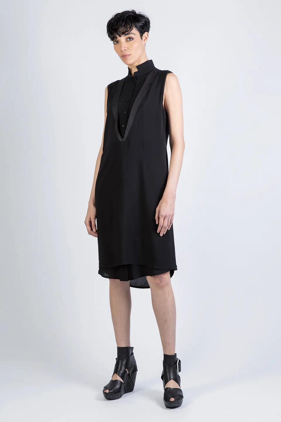 esther-perbandt-double-collar-kleid-damen-schwarz-38-viskose image 1