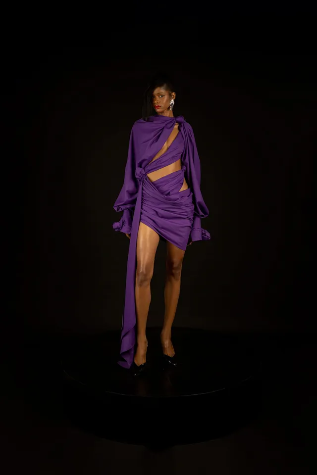 fruch-violet-shirtdress-woll-hemdkleid-cut-outs-knoten image 1