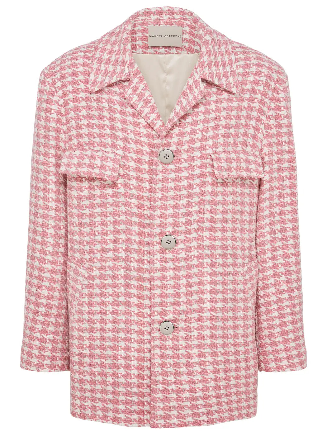 marcel-ostertag-tweedjacke-oversized-rosa-hahnentritt-wolle image 1