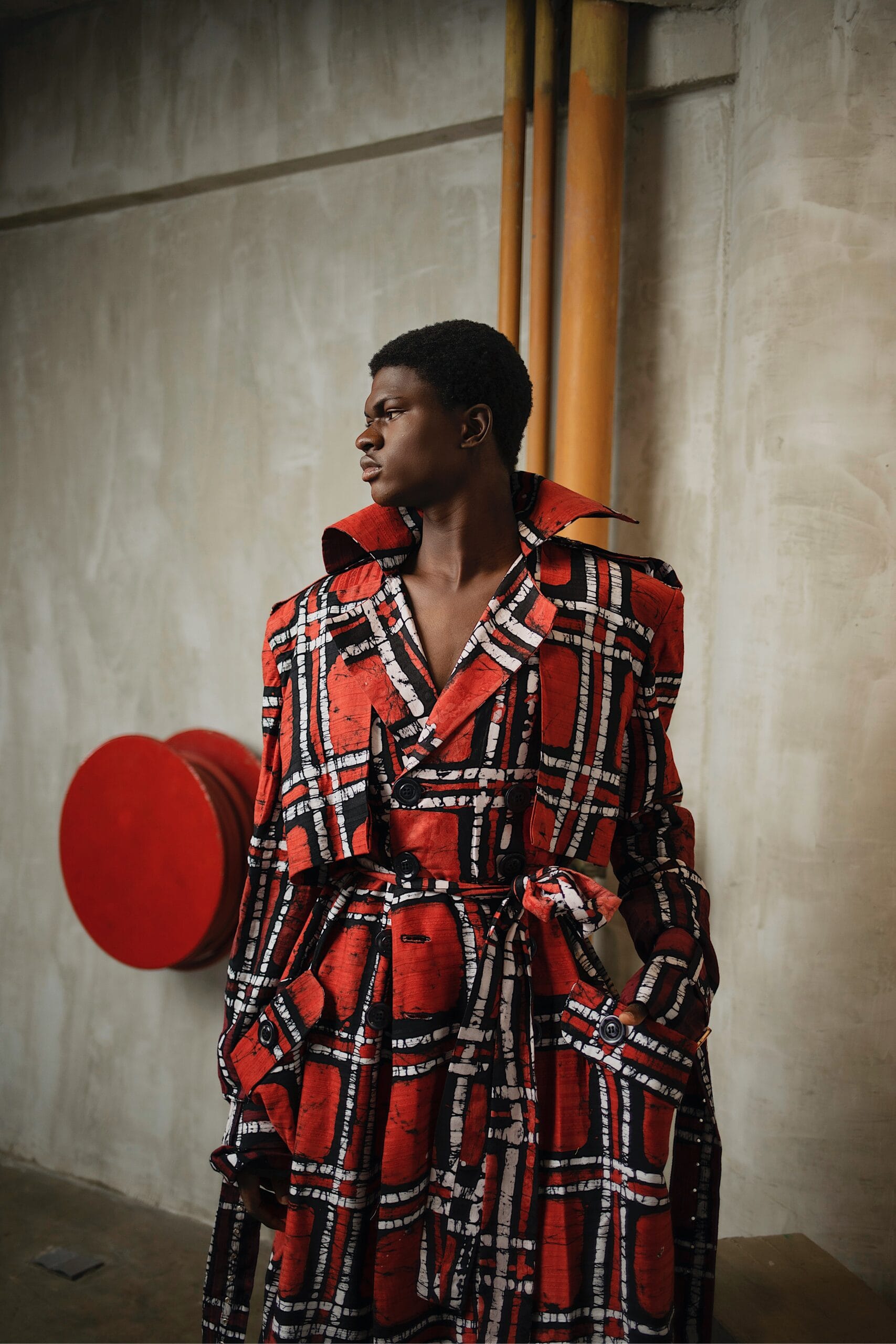 fruch-lee-trench-trenchcoat-bodenlang-tartan-adire image 4