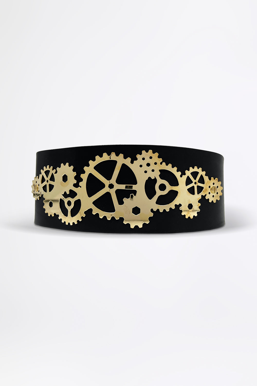 esther-perbandt-gearwheel-gold-g-rtel-damen-schwarz-leder image 1