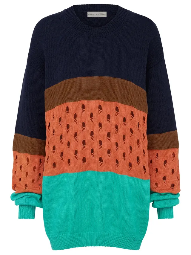 marcel-ostertag-damen-strickpullover-lochmuster-gr-36-multicolor image 1