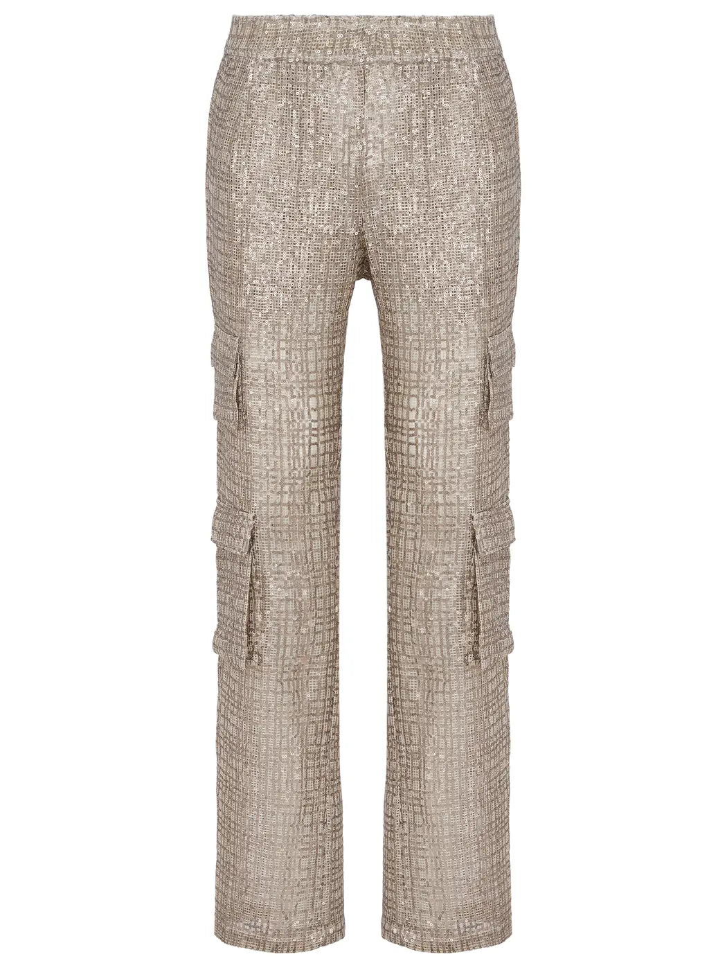 marcel-ostertag-damen-cargohose-pailletten-gold-metallic image 1
