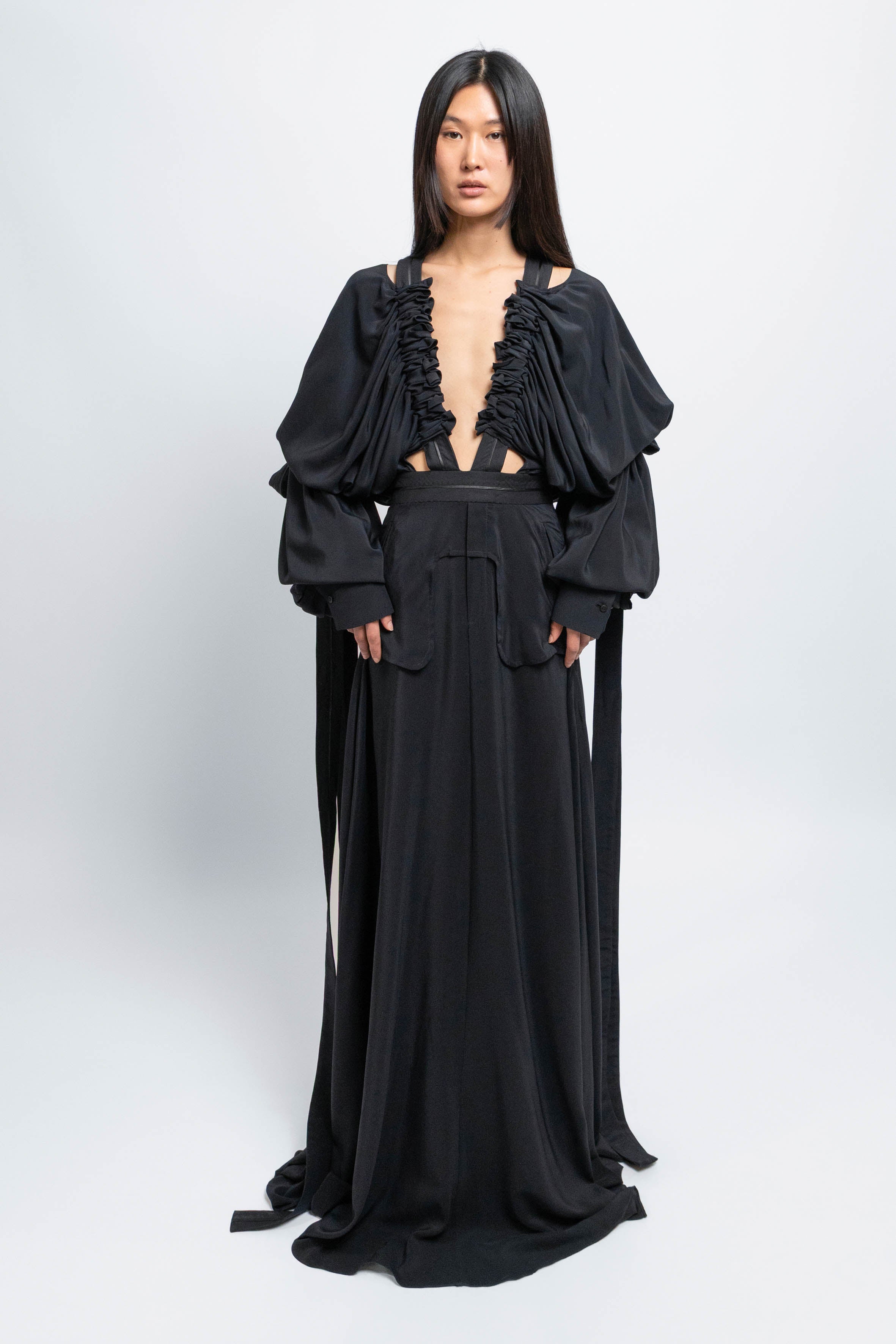 esther-perbandt-waistband-long-kleid-schwarz-seide image 1