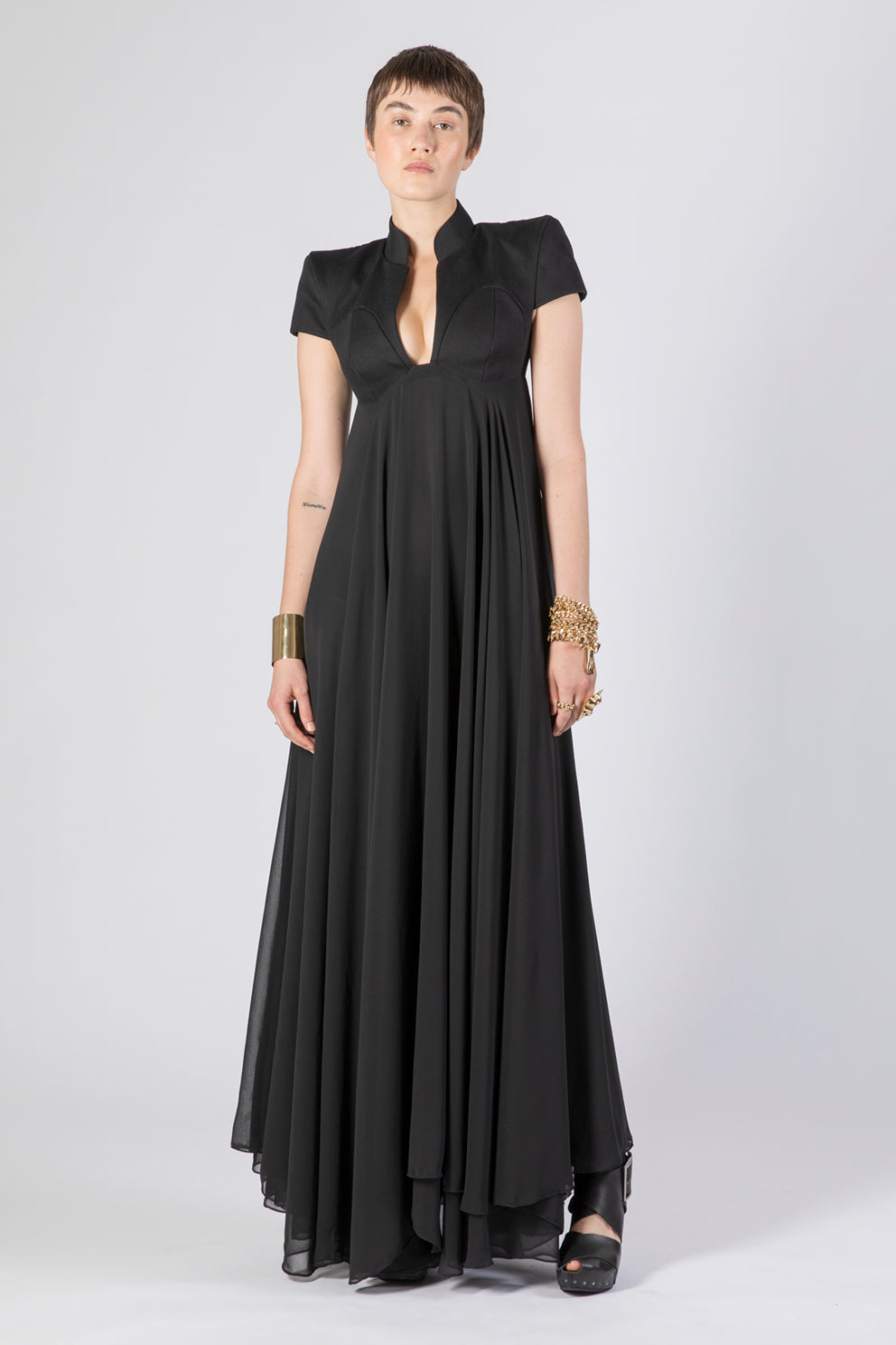 esther-perbandt-pagoda-kleid-damen-schwarz-baumwolle-chiffon image 1