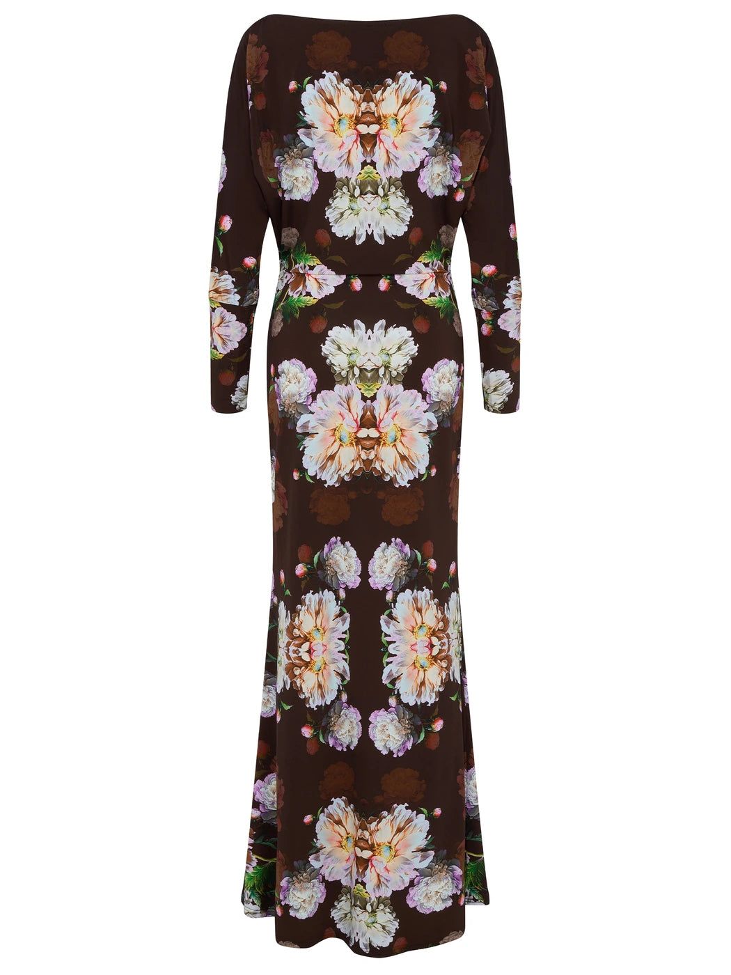 marcel-ostertag-dancing-flowers-stretchkleid-chocolate-braun image 2