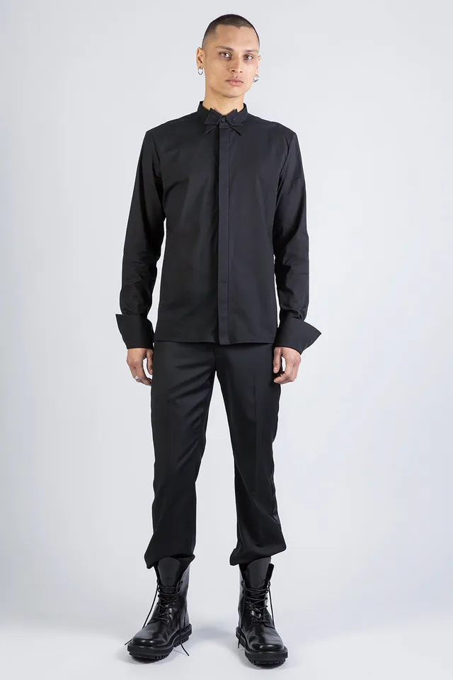 esther-perbandt-bow-hemd-herren-schwarz-slim-fit-baumwolle image 1
