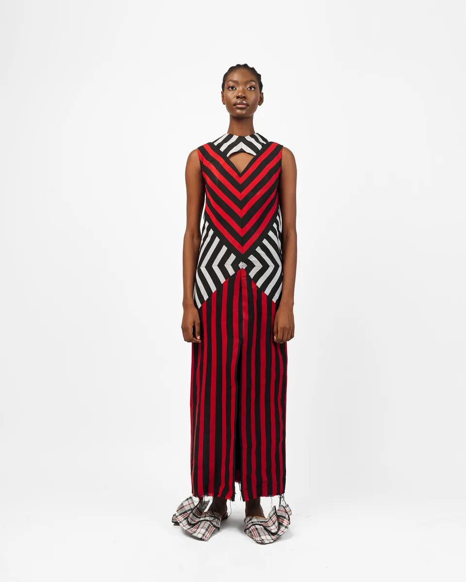 fruch-river-kleid-asooke-gestreift-baumwolle image 1