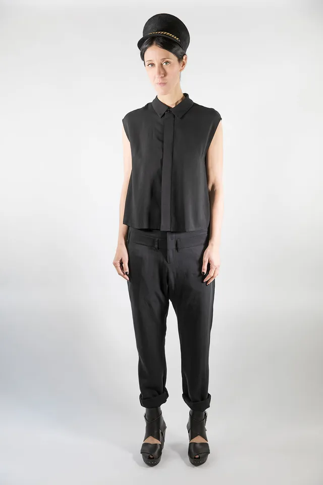 esther-perbandt-safety-bluse-damen-schwarz-rmellos-viskose image 1