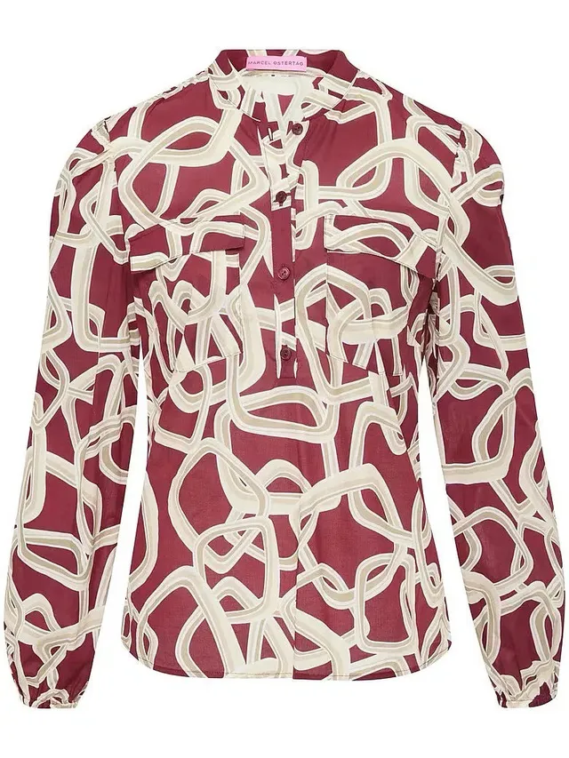 marcel-ostertag-x-peter-hahn-bluse-multicolor-bordeaux image 1