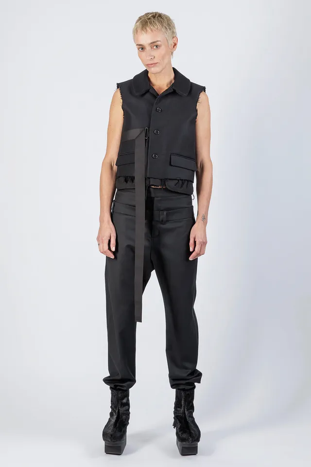 esther-perbandt-ripped-weste-damen-schwarz-baumwolle image 1