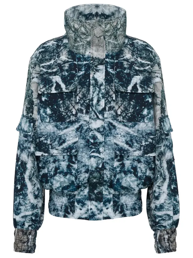 marcel-ostertag-unisex-bomberjacke-marmor-petrol-weit image 1