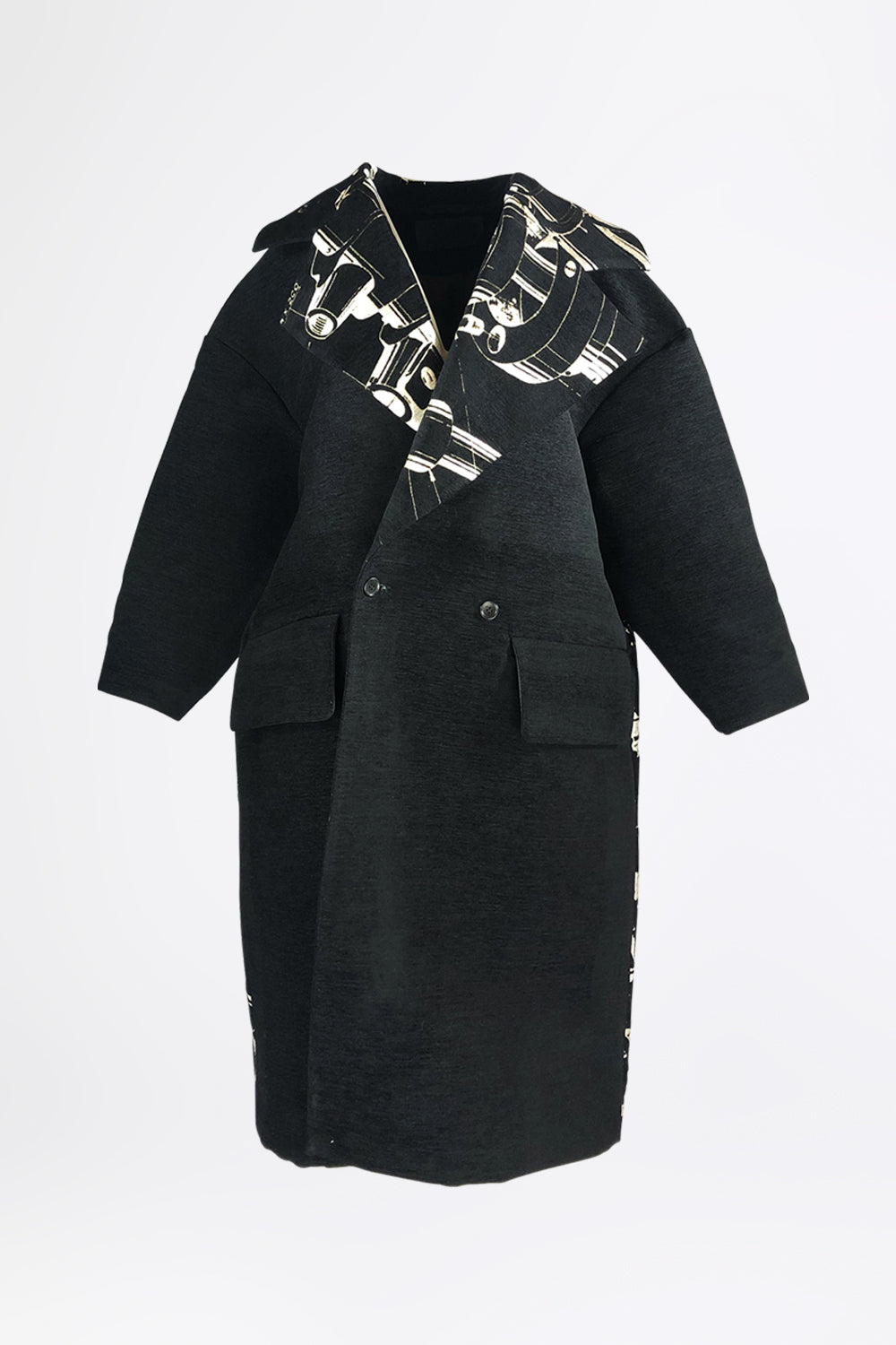 esther-perbandt-dream-machine-mantel-herren-schwarz-wolle-oversize image 2