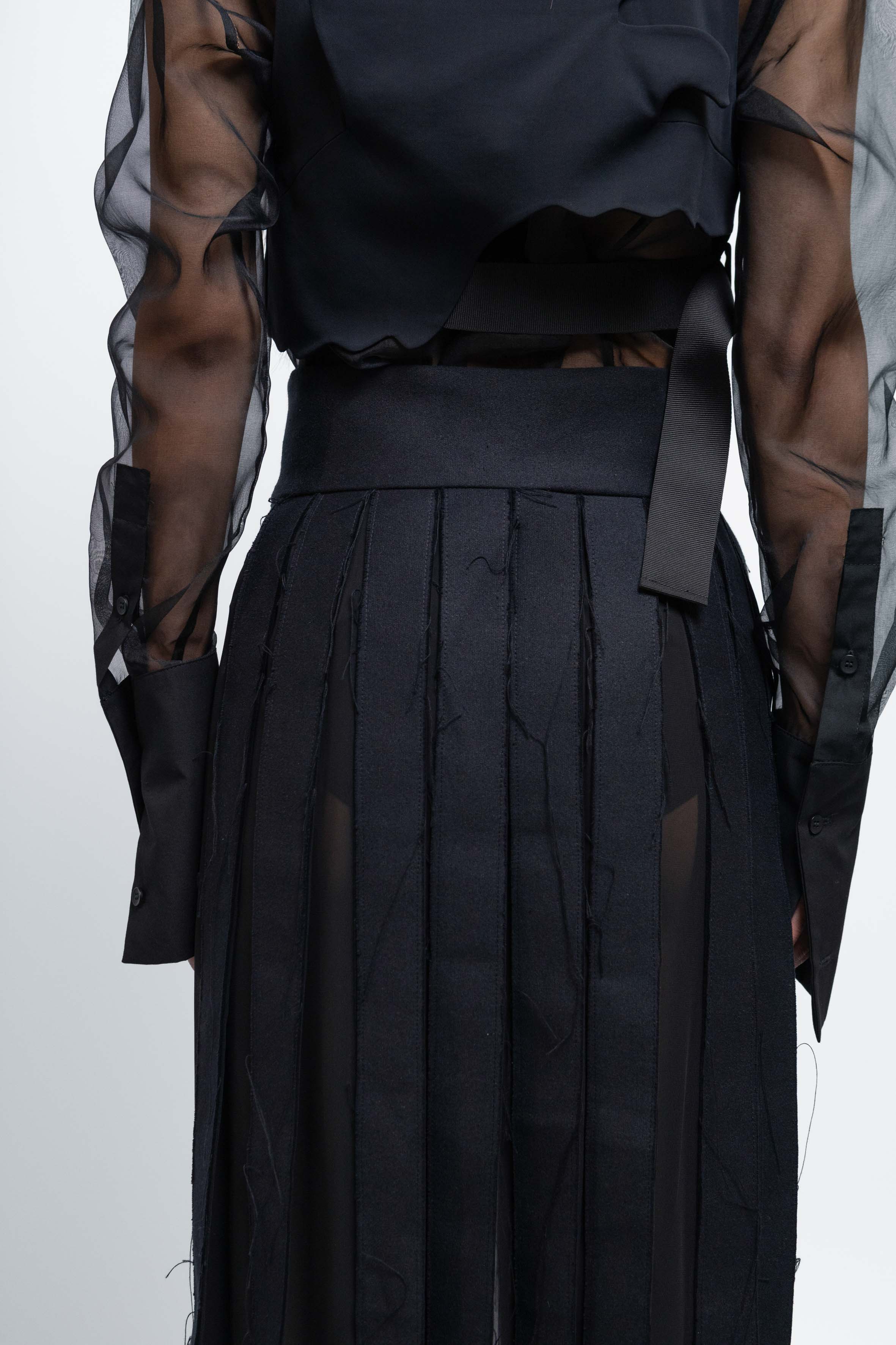 esther-perbandt-stripes-rock-damen-schwarz-midi-baumwolle image 8