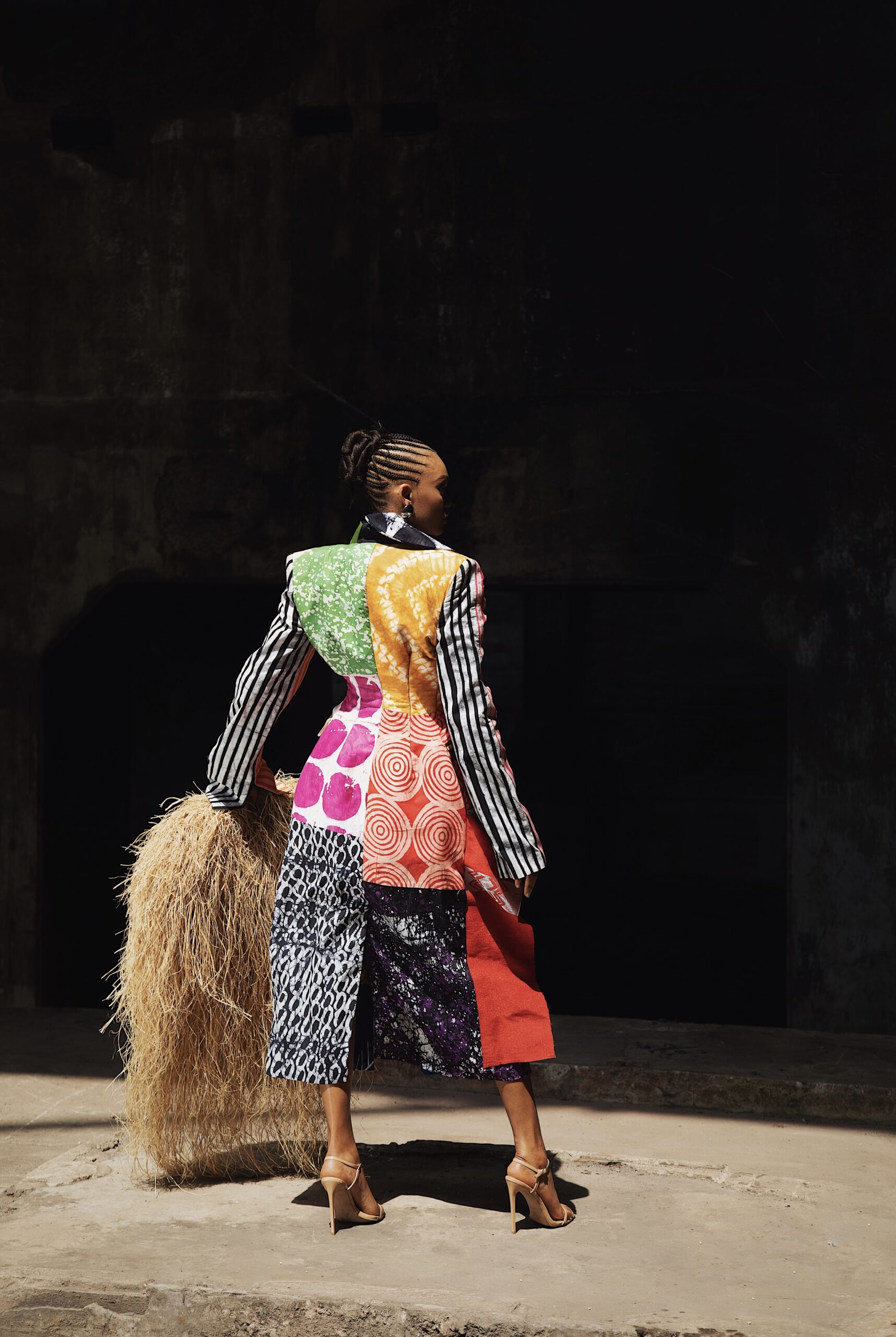 fruch-ife-baba-coat-3-0-mantel-adire-print-tailliert image 2