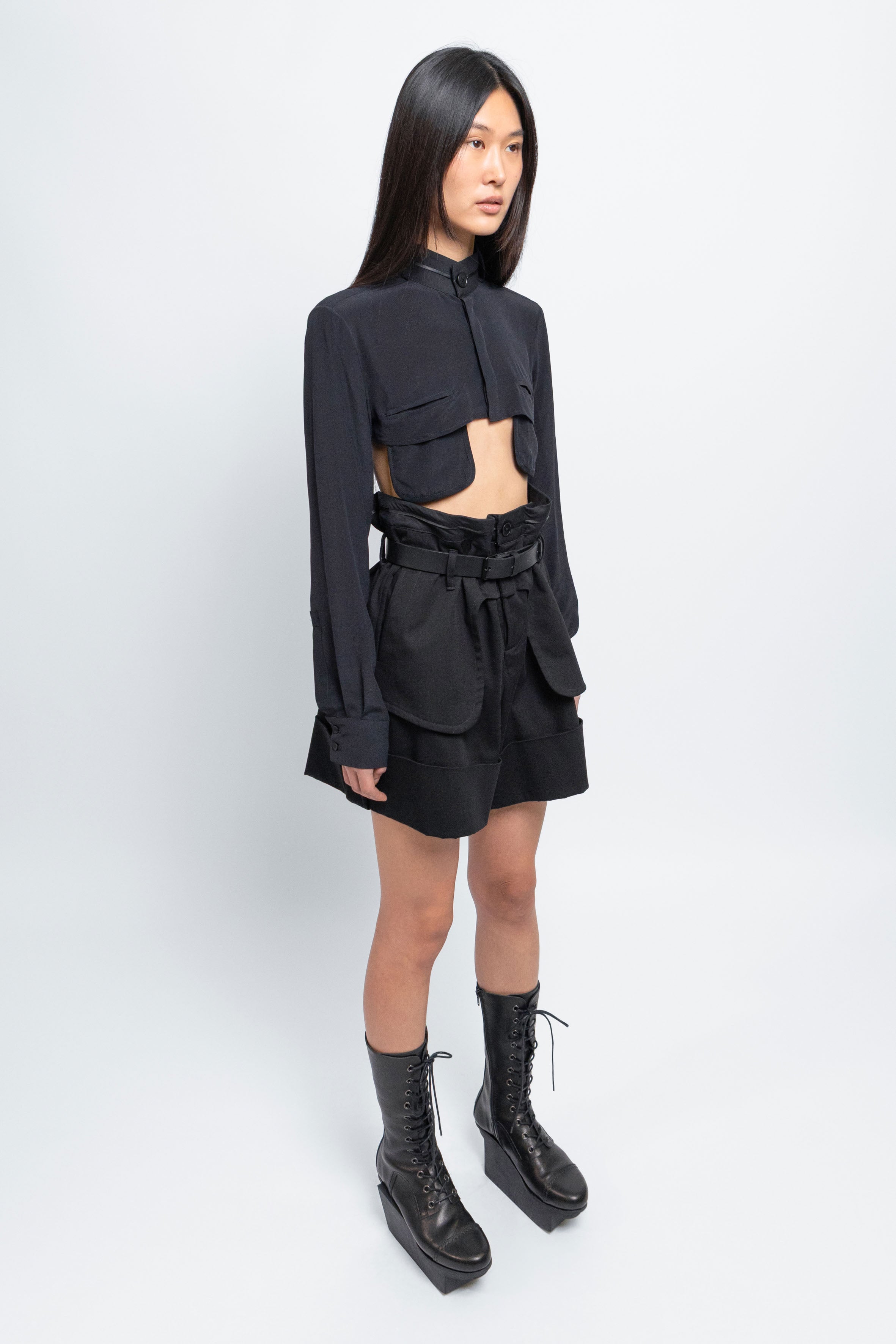 esther-perbandt-waistband-shorts-damen-schwarz-baumwolle image 6
