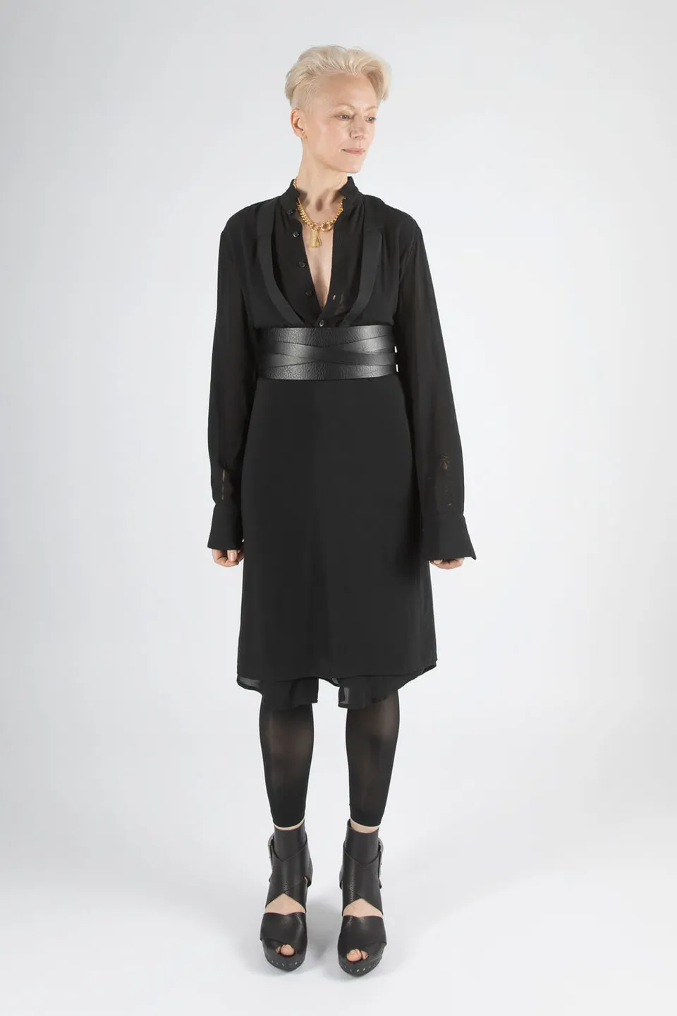 esther-perbandt-double-collar-kleid-schwarz-viskose-locker image 1