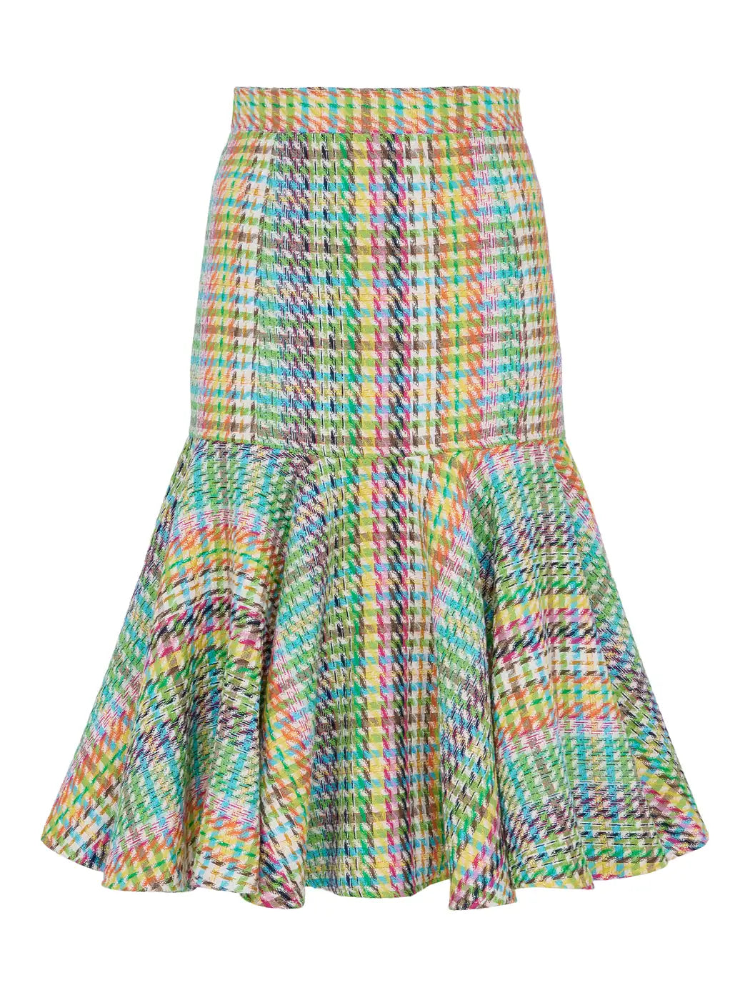marcel-ostertag-damen-rock-tweed-multi-blau-midi-volant image 1