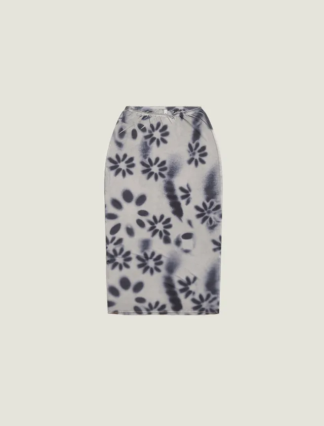 ioannes-tube-midi-skirt-rock-blumenprint-slim-fit image 1