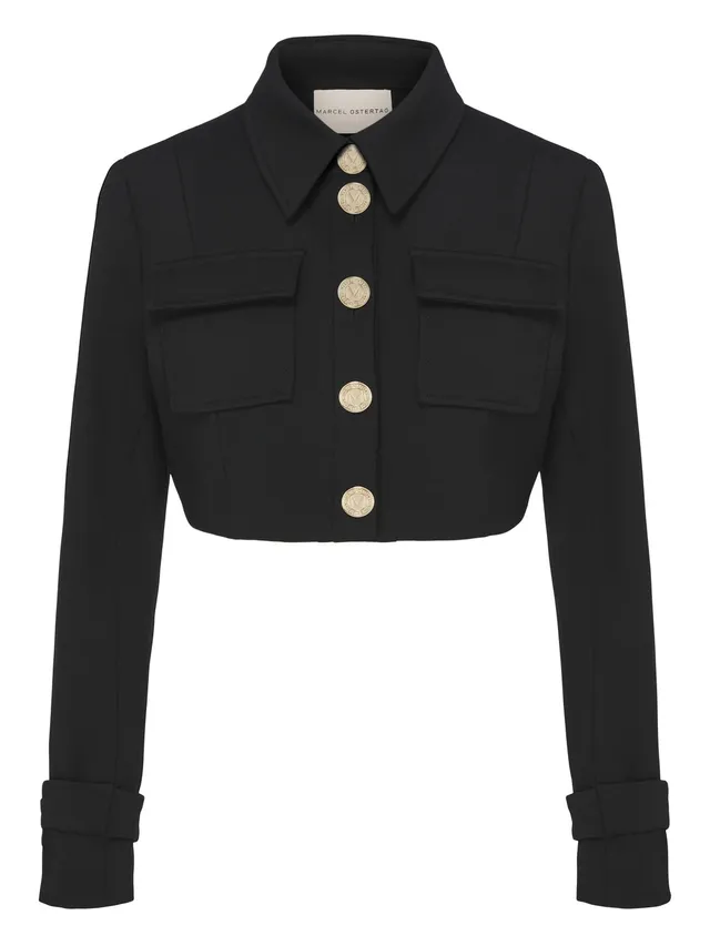 marcel-ostertag-eden-kurzjacke-schwarz-baumwolle-goldkn-pfe image 1
