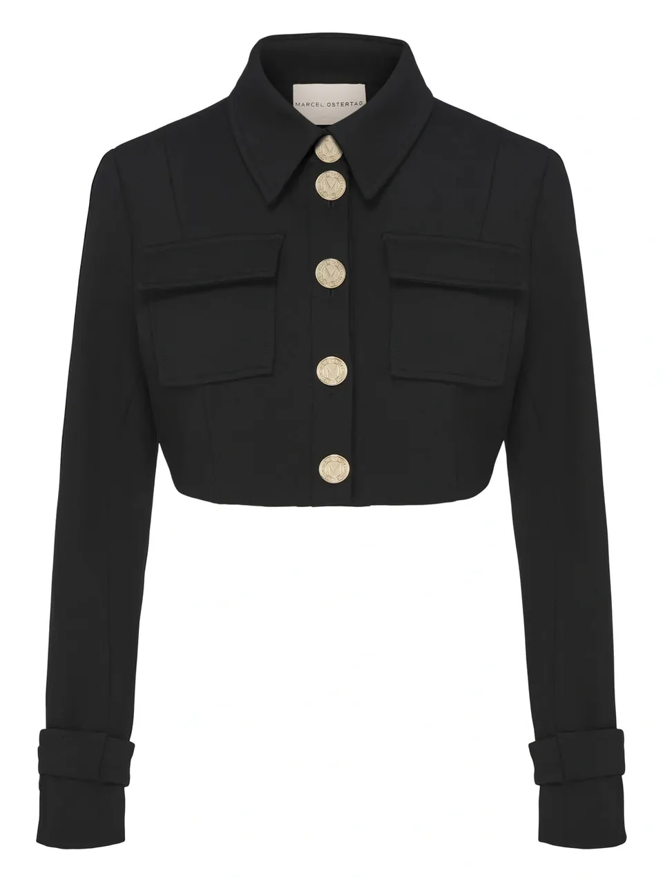 marcel-ostertag-eden-kurzjacke-schwarz-baumwolle-goldkn-pfe image 1