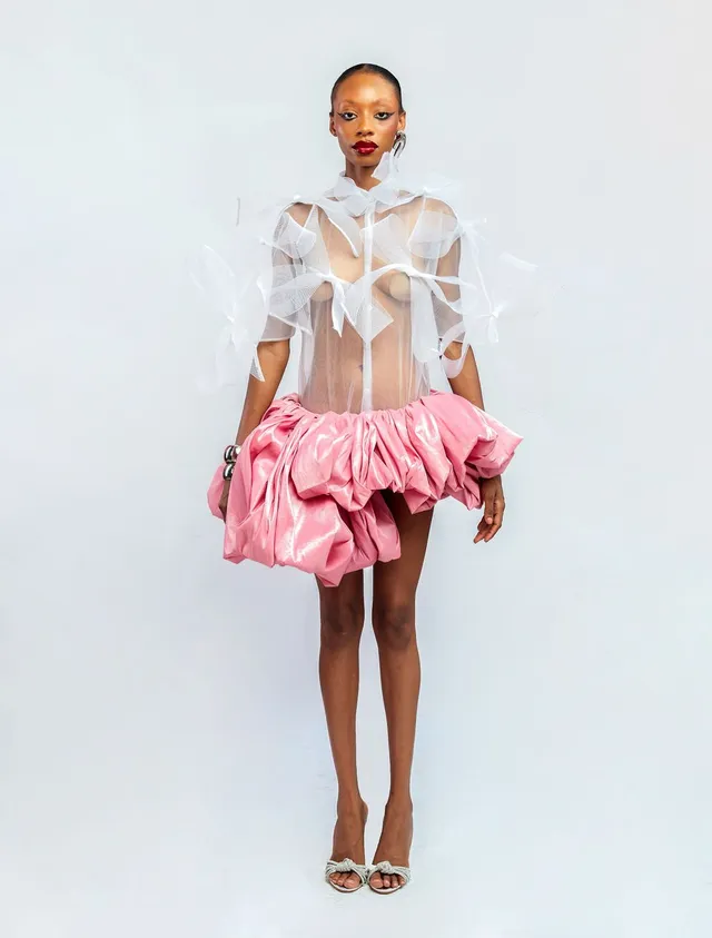 fruch-dafinone-taffeta-puffrock-asymmetrisch-gerafft image 1