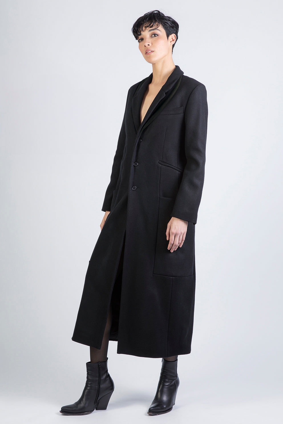 esther-perbandt-double-collar-mantel-damen-schwarz-wolle image 1