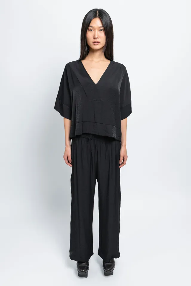 esther-perbandt-atelier-long-hose-damen-schwarz-weit-viskose image 1