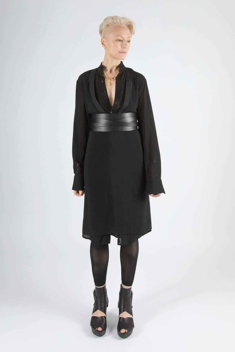 esther-perbandt-double-collar-kleid-schwarz-viskose-locker image 1