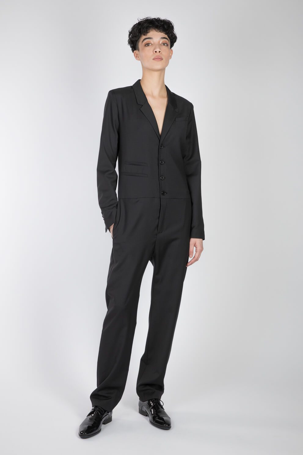esther-perbandt-trace-overall-damen-schwarz-wolle-jumpsuit-gr-36 image 1