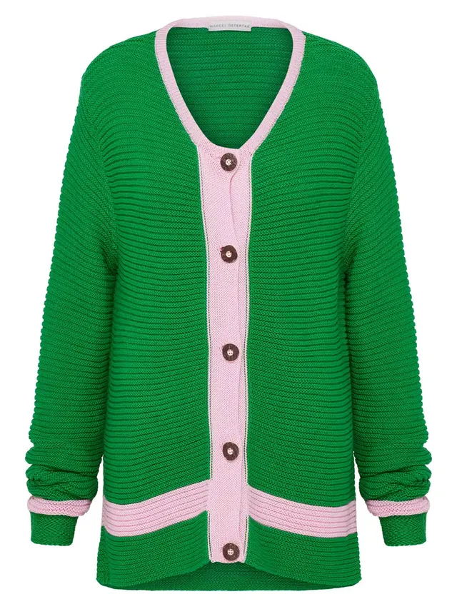 marcel-ostertag-cardigan-gr-n-baumwolle-strickjacke image 1