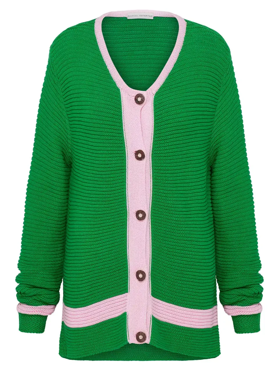 marcel-ostertag-cardigan-gr-n-baumwolle-strickjacke image 1