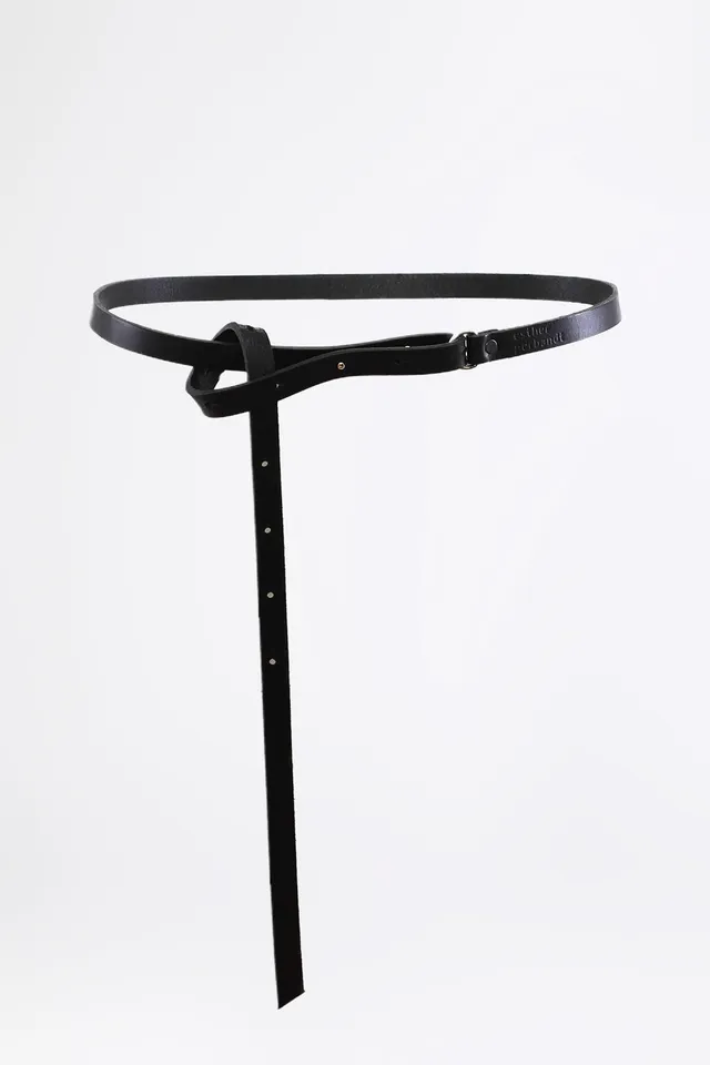esther-perbandt-knot-g-rtel-schwarz-rindsleder-verstellbar image 1