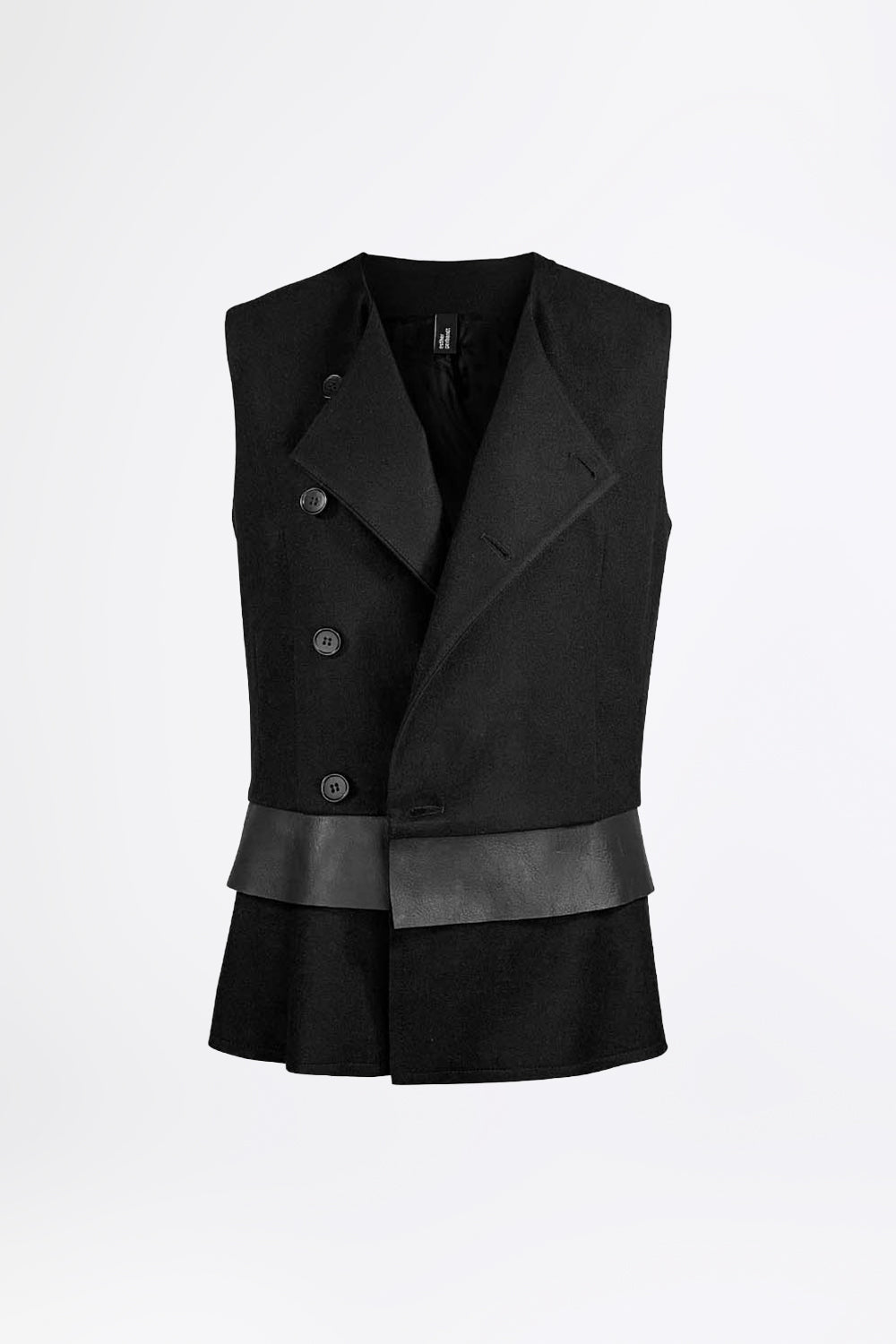 esther-perbandt-dart-weste-herren-schwarz-wolle-leder image 2