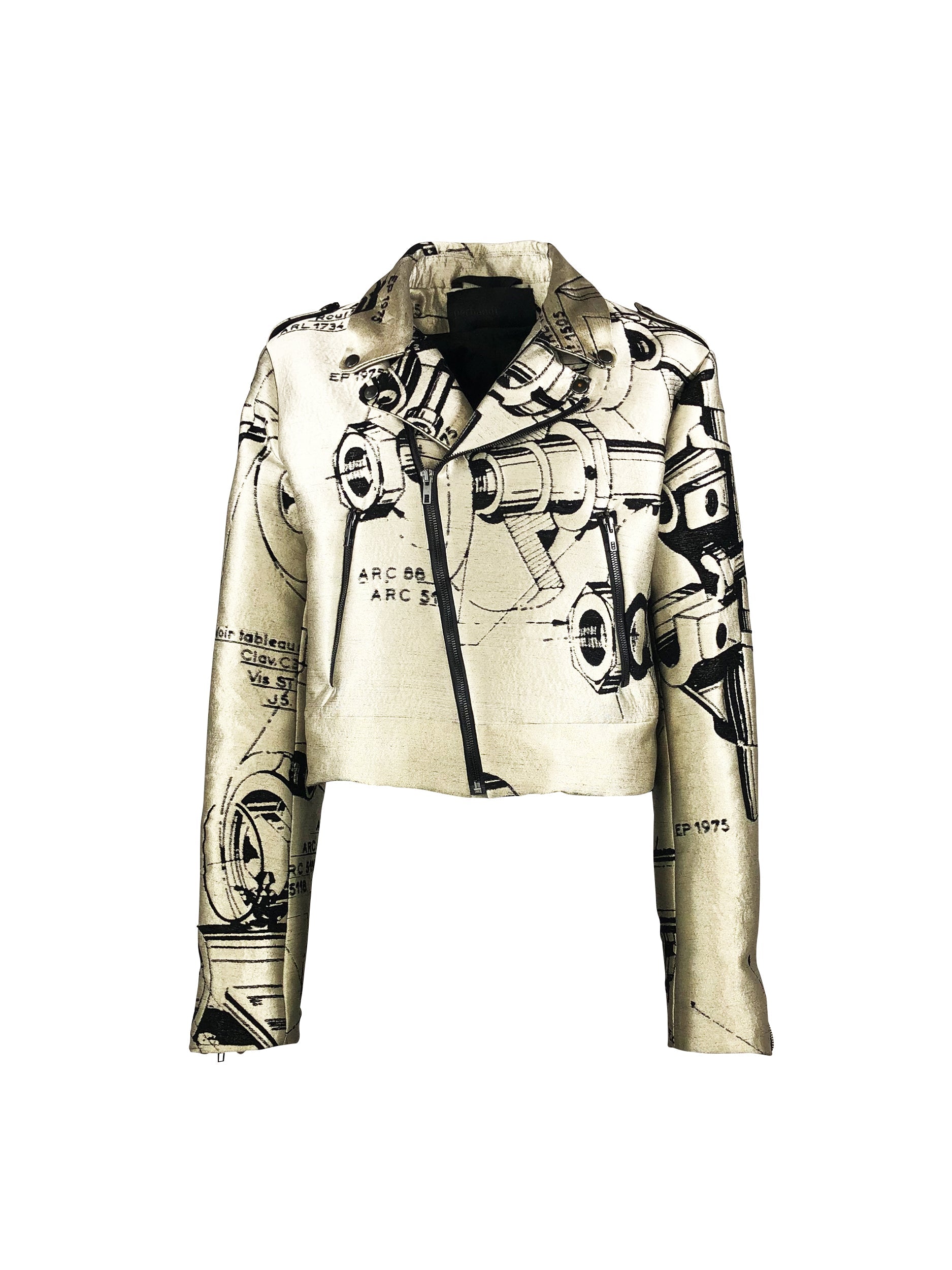 esther-perbandt-rider-machine-jacke-gold-jacquard-damen image 5