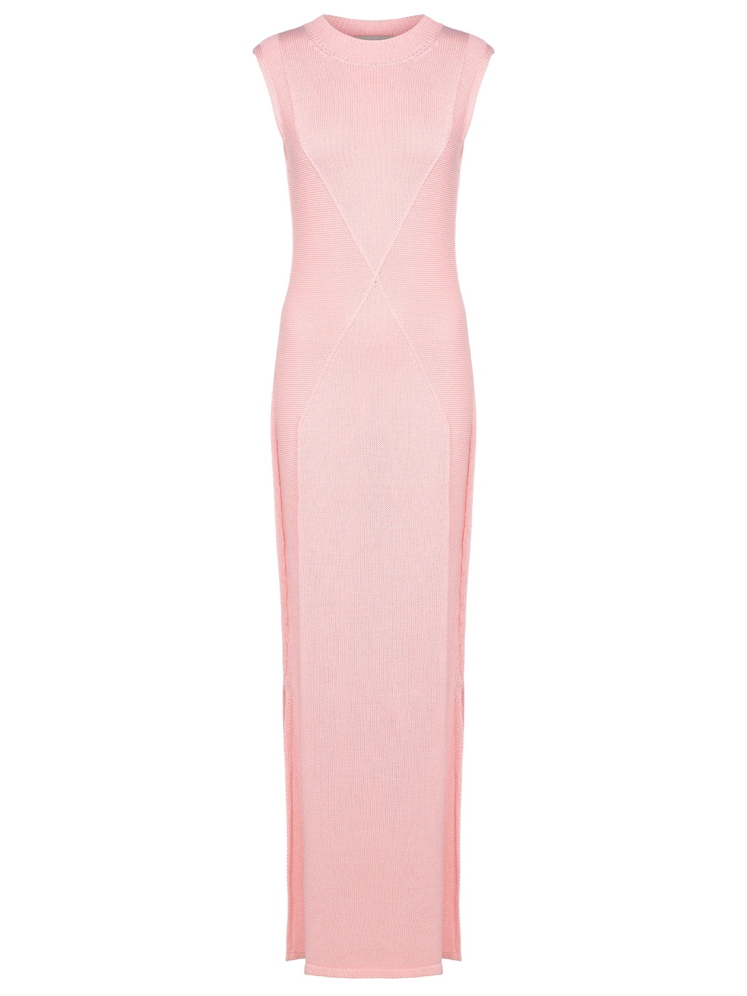 marcel-ostertag-strickkleid-rosa-baumwolle-seitenschlitz image 1