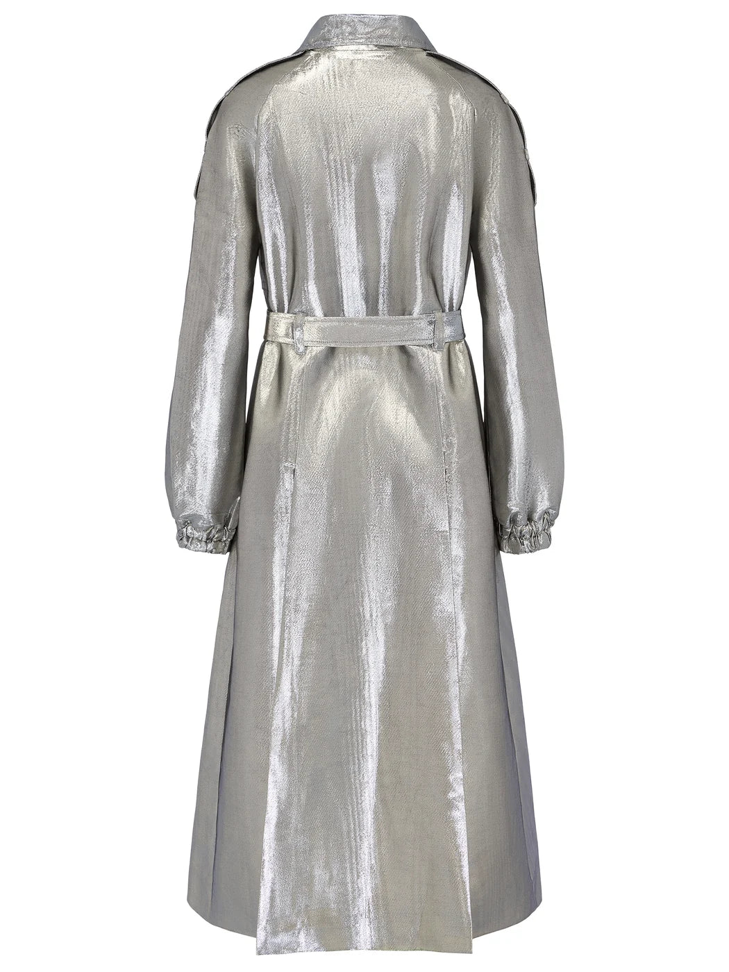 marcel-ostertag-damen-trenchcoat-silber-lang-mit-g-rtel image 2