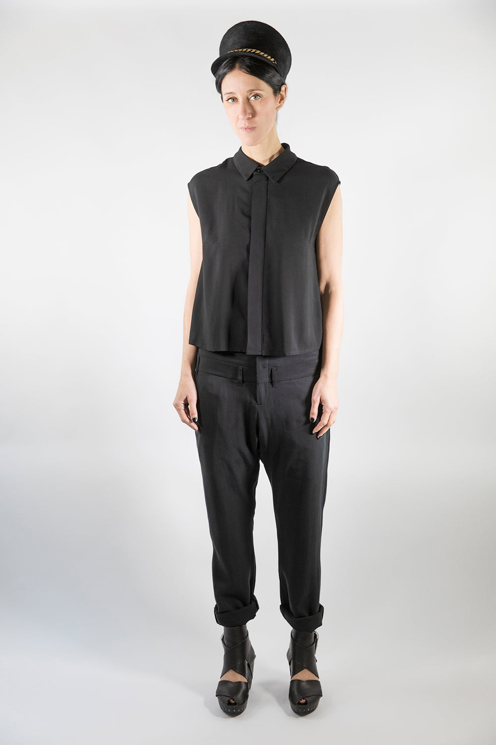 esther-perbandt-safety-bluse-damen-schwarz-rmellos-viskose image 1