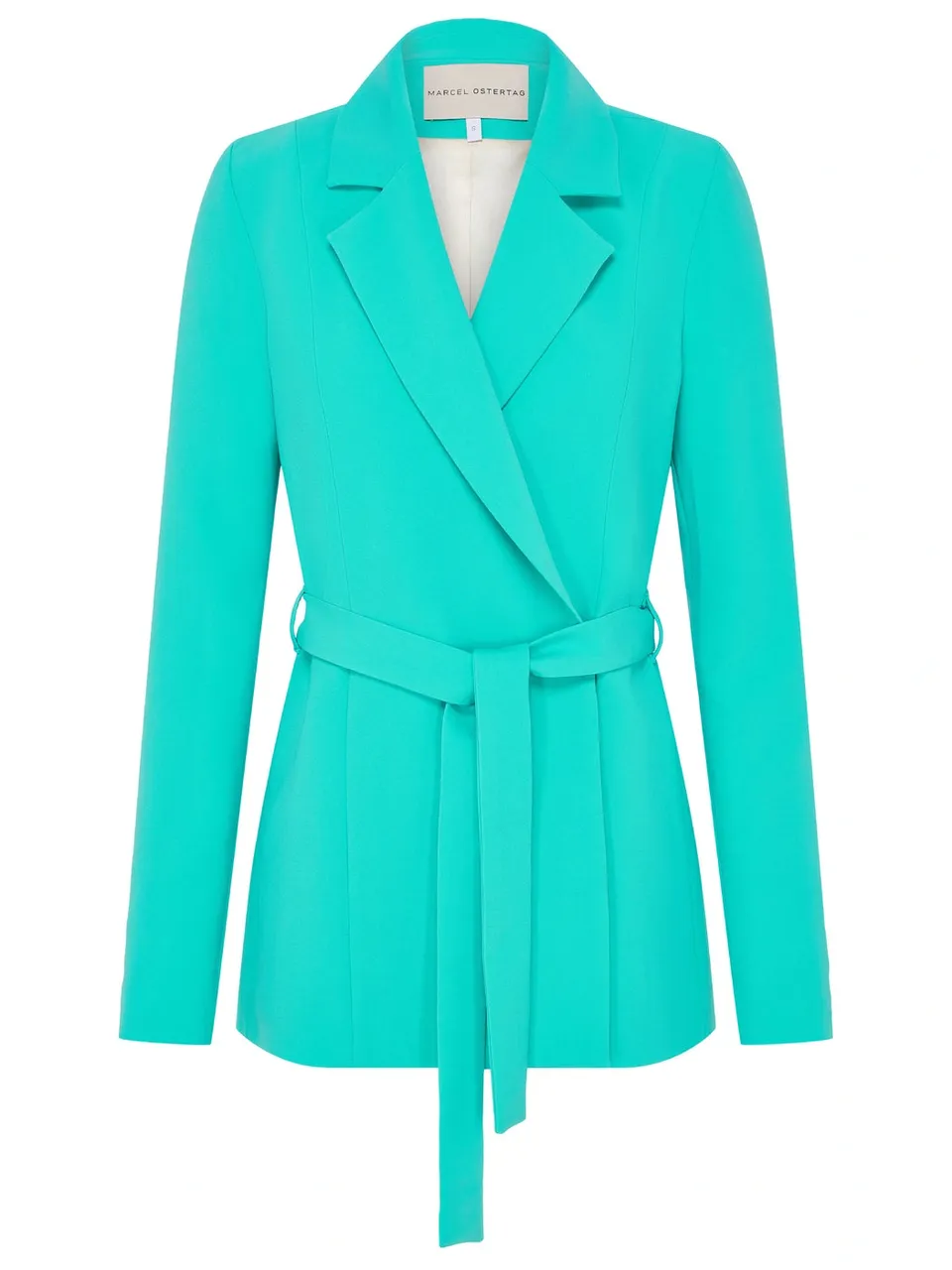 marcel-ostertag-blazer-t-rkis-tailliert-s-mit-bindeg-rtel image 1